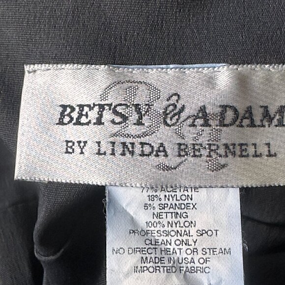 EUC - Betsy & Adam By Linda Bernell Black Ruched Evening Cocktail Dress - Size 8 - Picture 13 of 14